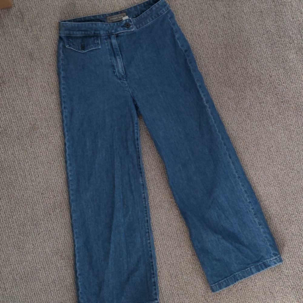 J Crew Point Sur Wide Leg cropped Denim - 28 Tall